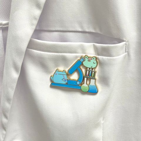 Frog Science Microscope Pin