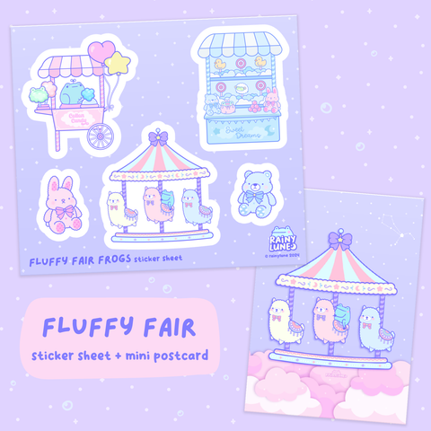 Rainylune Alpaca Frogs Fluffy Fair Sticker Sheet