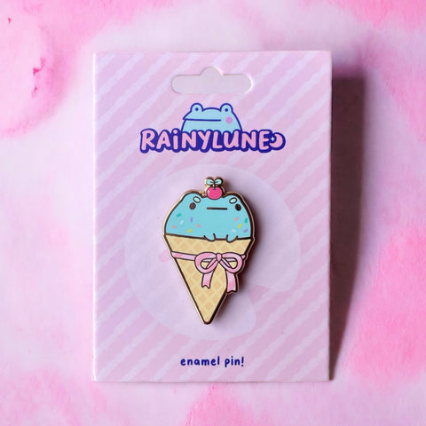 Rainylune Ice Cream Sprout Frog Pin