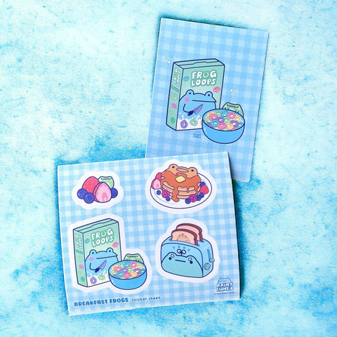 Rainylune Breakfast Frogs Sticker Sheet