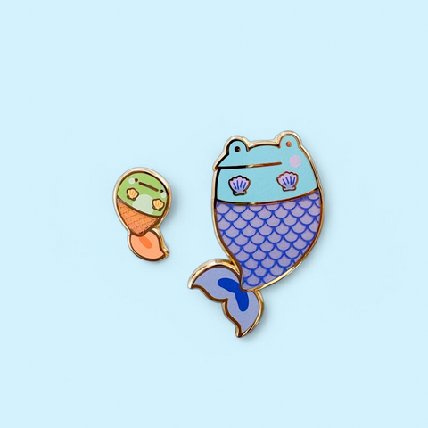 Mermaid Son the Frog & Tadpole Pins