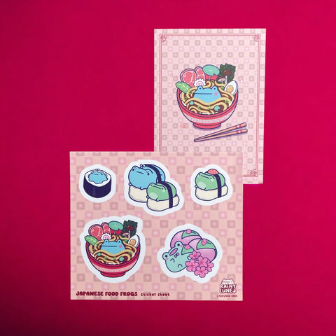 Rainylune Japanese Food Frogs Sticker Sheet