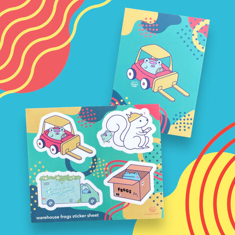 Rainylune Warehouse Frogs Sticker Sheets