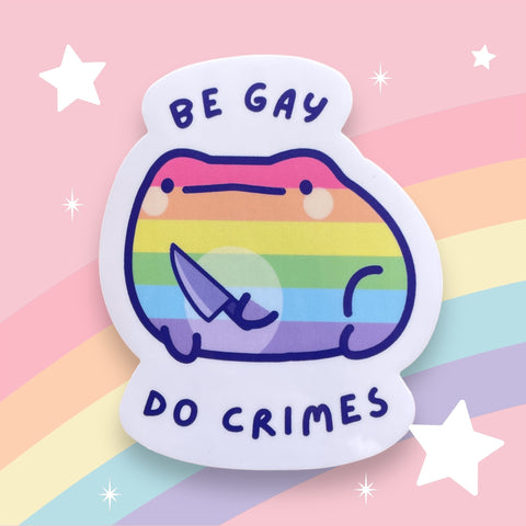 Rainylune Rainbow Pride Be Gay Do Crimes NPC Frog Sticker