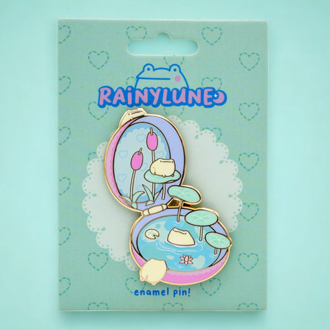 Rainylune Makeup Compact Pond NPC Frogs Pin