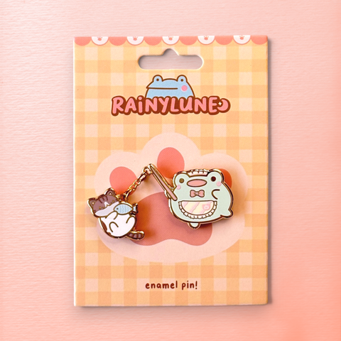 Cat Wand Friend the Frog enamel pin product photo