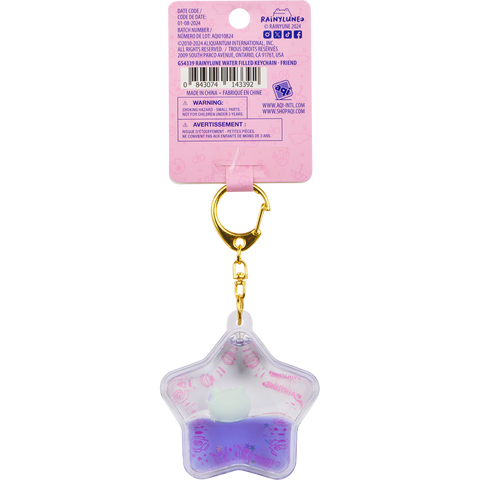 Rainylune Friend water filled liquid keychain back packaging photo