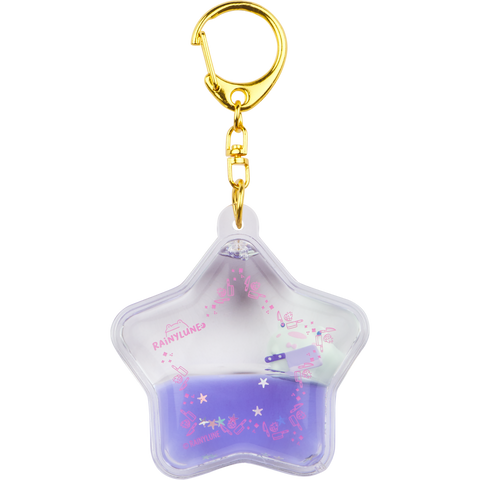 Rainylune Friend water filled liquid keychain close up photo