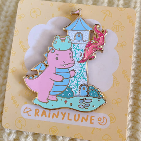 Rainylune Frog Dragon Fairy Tale Tower Pin