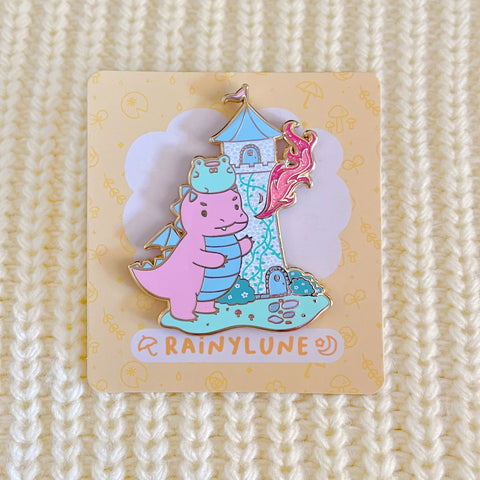 Rainylune Frog Dragon Fairy Tale Tower Pin