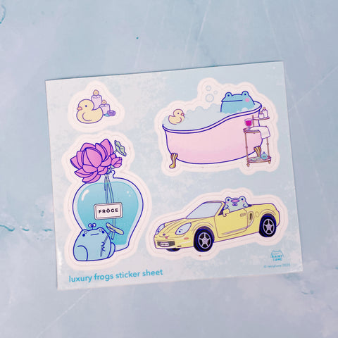 Rainylune Fancy Luxury Frogs Sticker Sheet