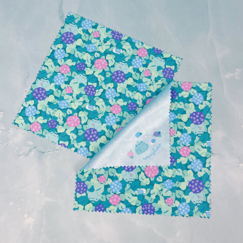 Rainylune Hydrangea Frog Microfiber Glasses Cleaning Cloth