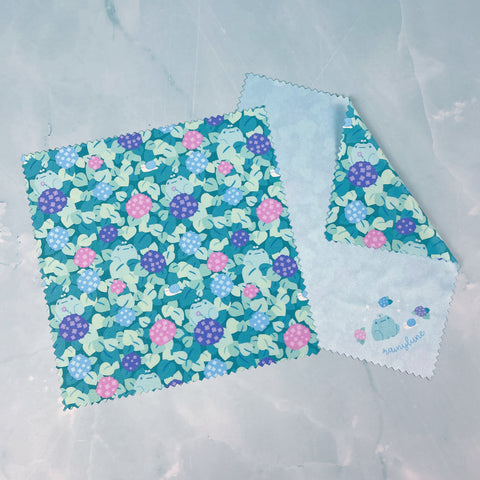 Rainylune Hydrangea Frog Microfiber Glasses Cleaning Cloth