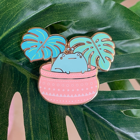 Rainylune Monstera Sprout the Frog Potted Plant Pin