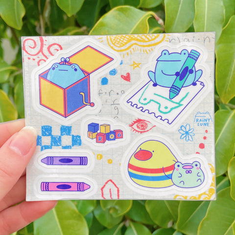 Kidcore Frogs Sticker Sheet