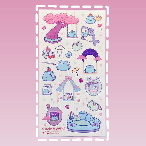 Rainylune Pearlescent Frogs Sticker Sheet