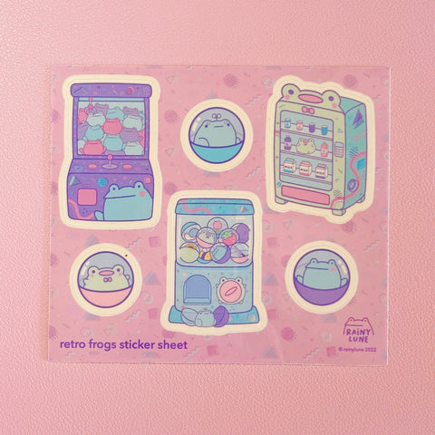 Rainylune Retro Frog Machines Sticker Sheet