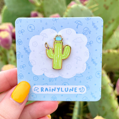 Rainylune Stabby Cactus Frog Pin