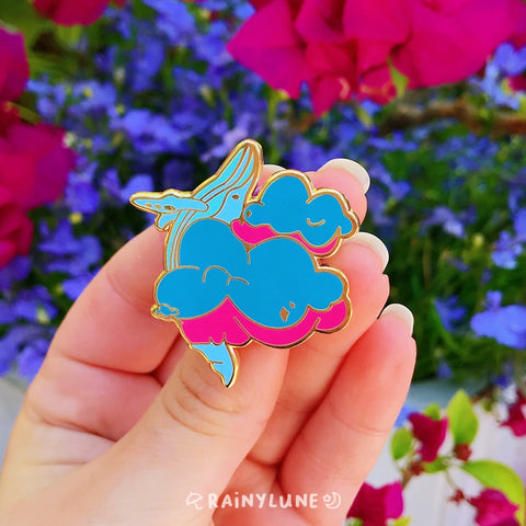 Cloud Whale Pin - Floral Fins Pins